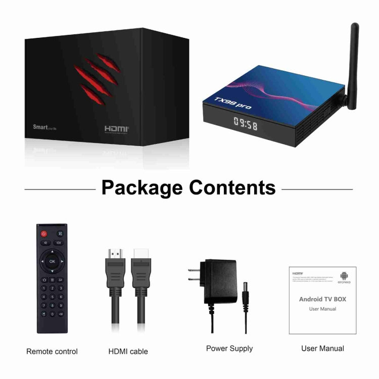TX98 Pro 4K Ultra HD Android 12.0 Smart TV Box with Remote Control, 2GB+16GB, Allwinner H618 Quad-Core(US Plug) - Others by PMC Jewellery | Online Shopping South Africa | PMC Jewellery | Buy Now Pay Later Mobicred