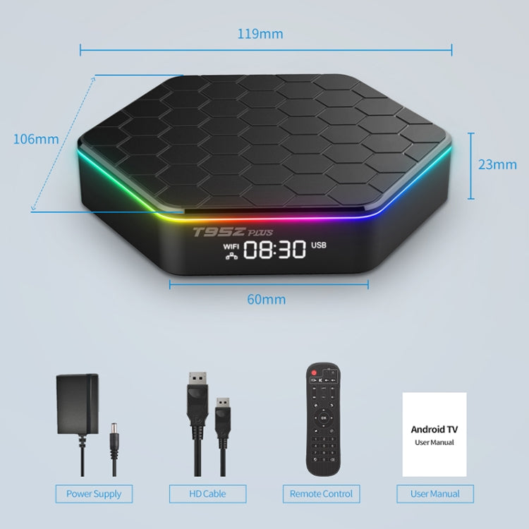 T95Z Plus 8K WiFi6 Android 12.0 Smart TV Box with Remote Control, 2GB+16GB, Allwinner H618 Quad-Core(US Plug) - Others by PMC TechLife | Online Shopping South Africa | PMC TechLife | Buy Now Pay Later Mobicred