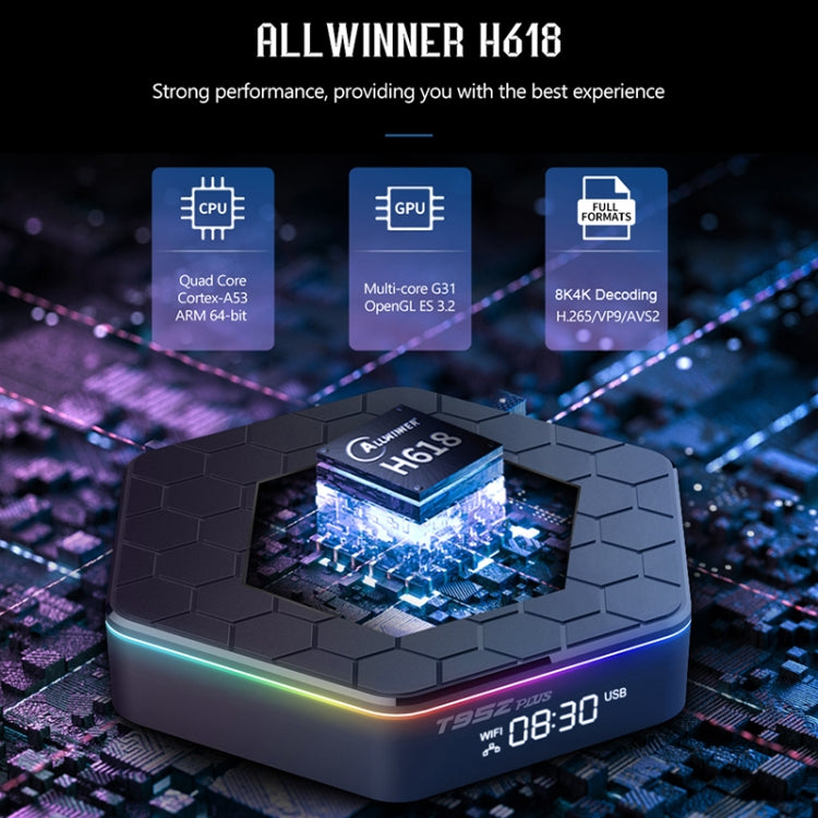 T95Z Plus 8K WiFi6 Android 12.0 Smart TV Box with Remote Control, 2GB+16GB, Allwinner H618 Quad-Core(US Plug) - Others by PMC TechLife | Online Shopping South Africa | PMC TechLife | Buy Now Pay Later Mobicred