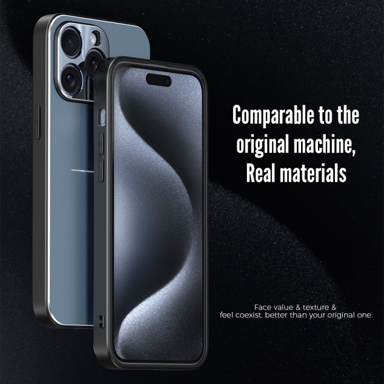 For iPhone 15 Plus R-JUST RJ52 3-Line Style Metal TPU Shockproof Phone Case(Blue) - iPhone 15 Plus Cases by R-JUST | Online Shopping South Africa | PMC TechLife | Buy Now Pay Later Mobicred