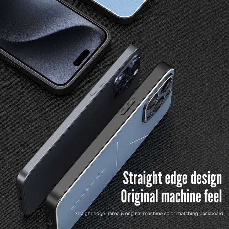 For iPhone 15 R-JUST RJ52 3-Line Style Metal TPU Shockproof Phone Case(Black) - iPhone 15 Cases by R-JUST | Online Shopping South Africa | PMC Jewellery