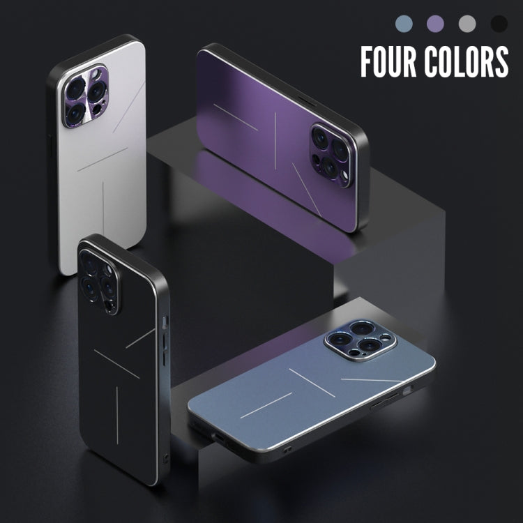 For iPhone 15 Plus R-JUST RJ52 3-Line Style Metal TPU Shockproof Phone Case(Blue) - iPhone 15 Plus Cases by R-JUST | Online Shopping South Africa | PMC TechLife | Buy Now Pay Later Mobicred