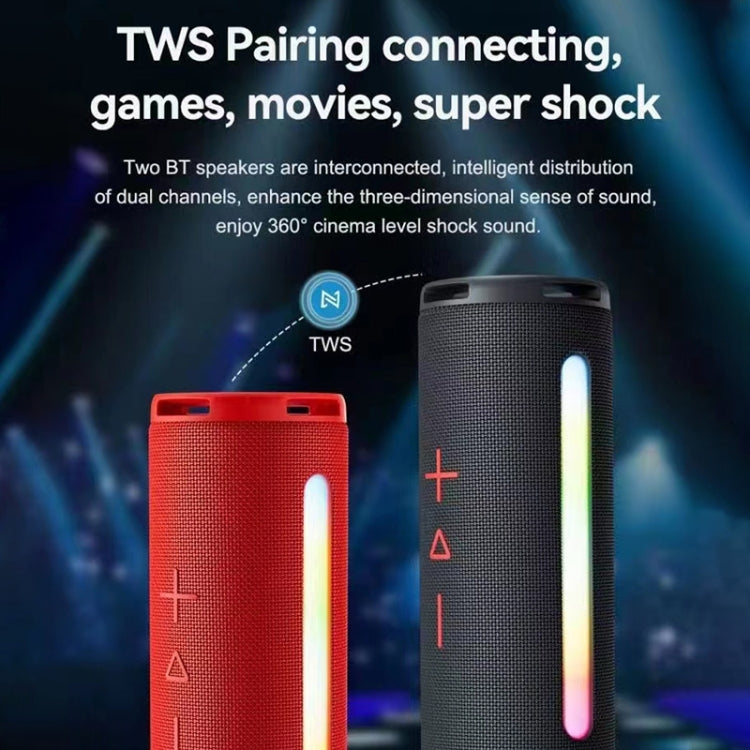 T&G TG374 Portable 3D Stereo Bluetooth Speaker Subwoofer Support FM / TF Card / RGB Light(Red) - Desktop Speaker by T&G | Online Shopping South Africa | PMC Jewellery | Buy Now Pay Later Mobicred