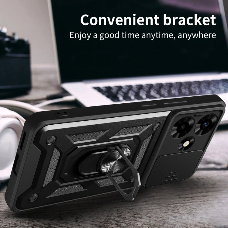 For Infinix Hot 30 Sliding Camera Cover Design TPU+PC Phone Case(Silver) - Infinix Cases by PMC TechLife | Online Shopping South Africa | PMC TechLife | Buy Now Pay Later Mobicred