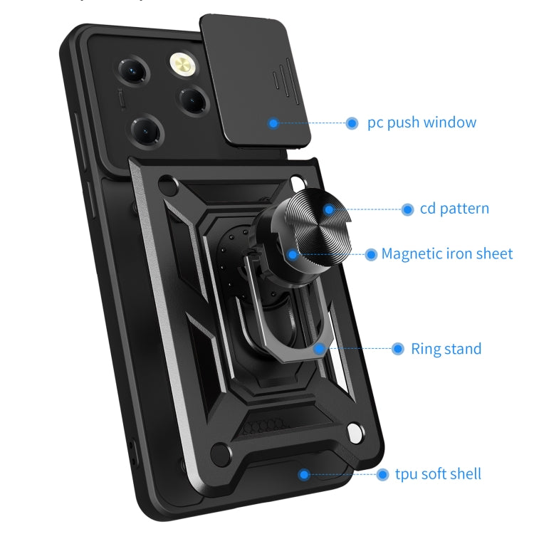 For Infinix Hot 40 / 40 Pro 4G Sliding Camera Cover Design TPU+PC Phone Case(Red) - Infinix Cases by PMC TechLife | Online Shopping South Africa | PMC TechLife | Buy Now Pay Later Mobicred