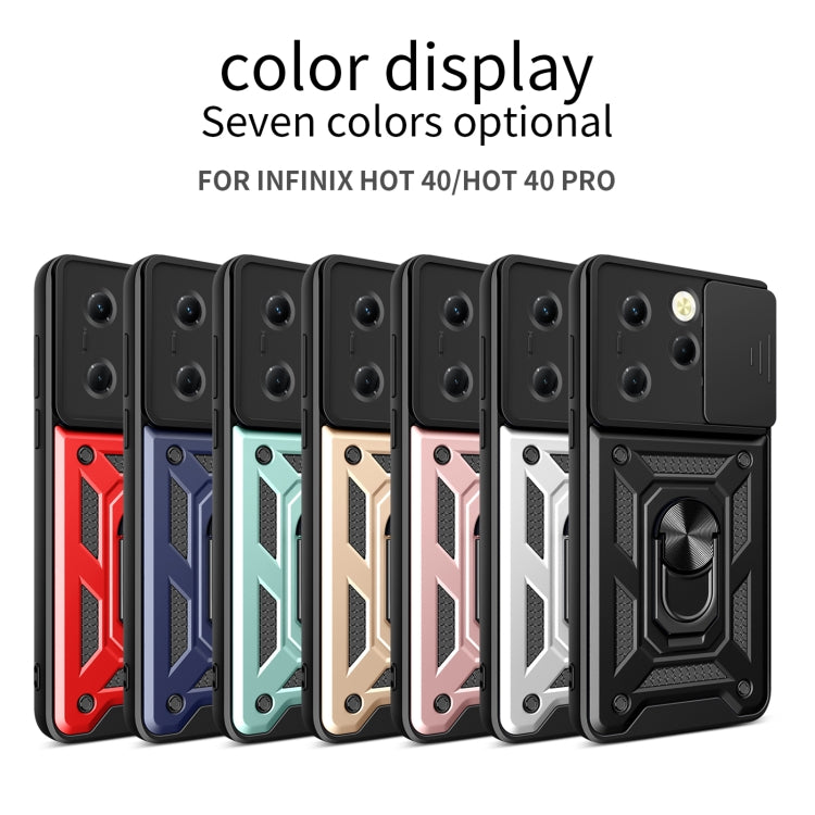 For Infinix Hot 40 / 40 Pro 4G Sliding Camera Cover Design TPU+PC Phone Case(Green) - Infinix Cases by PMC TechLife | Online Shopping South Africa | PMC TechLife | Buy Now Pay Later Mobicred