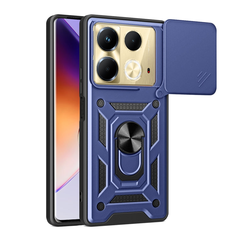 For Infinix Note 40 4G Sliding Camera Cover Design TPU+PC Phone Case(Blue) - Infinix Cases by PMC TechLife | Online Shopping South Africa | PMC TechLife | Buy Now Pay Later Mobicred