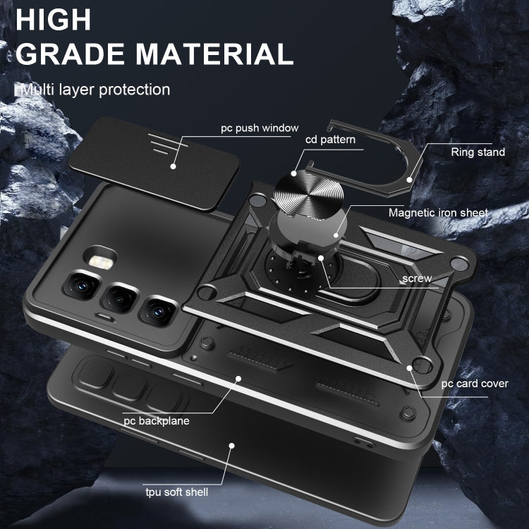 For Infinix Hot 50 Pro 4G Sliding Camera Cover Design TPU+PC Phone Case(Gold) - free shipping - PMC TechLife - Order now!