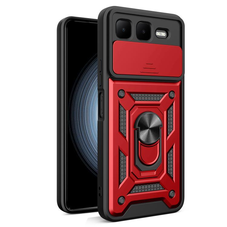 For Infinix Smart 10 Plus 4G Sliding Camera Cover Design TPU+PC Phone Case(Red) - free shipping - PMC TechLife - Order now!
