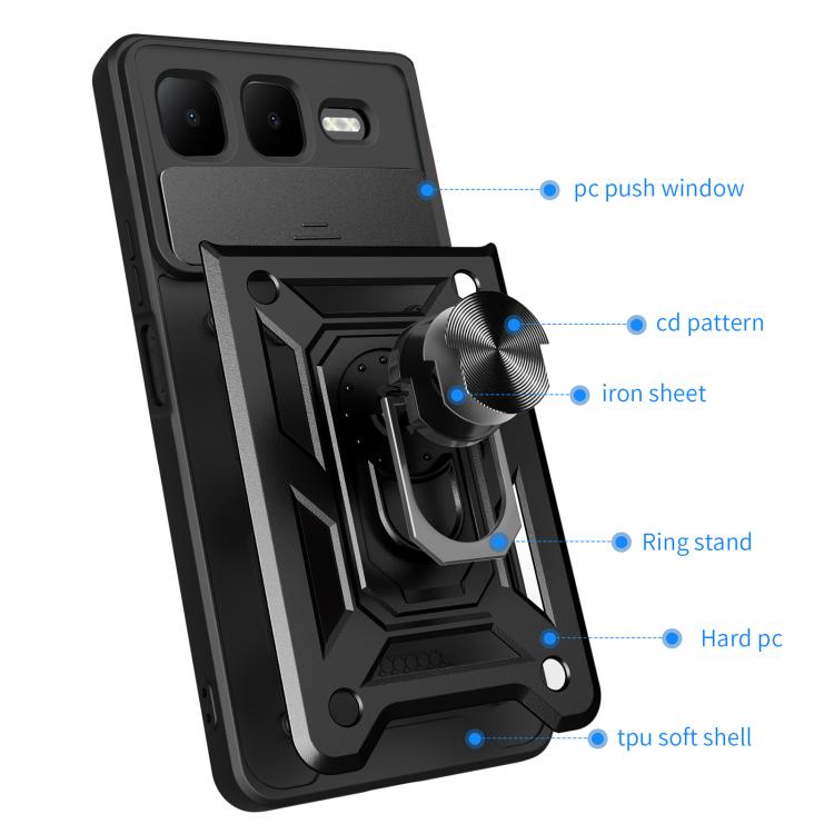 For Infinix Smart 10 Plus 4G Sliding Camera Cover Design TPU+PC Phone Case(Red) - free shipping - PMC TechLife - Order now!