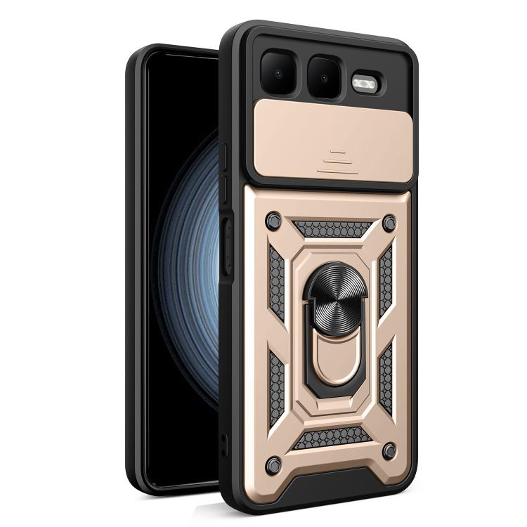 For Infinix Smart 10 Plus 4G Sliding Camera Cover Design TPU+PC Phone Case(Gold) - free shipping - PMC TechLife - Order now!