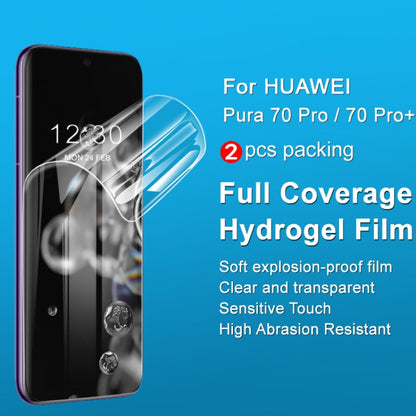 For Huawei Pura 70 Pro 2pcs imak Curved Full Screen Hydrogel Film Protector - Huawei Tempered Glass by imak | Online Shopping South Africa | PMC Jewellery | Buy Now Pay Later Mobicred