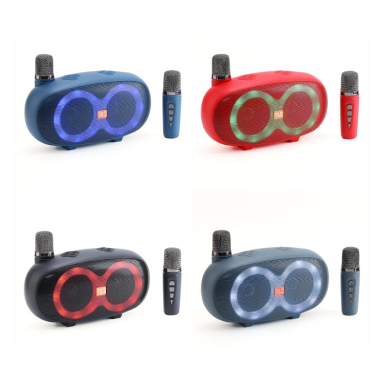 T&G TG542 LED Flash Wireless Bluetooth Karaoke Speaker with Microphone(Royal Blue) - free shipping - PMC Jewellery - Order now!