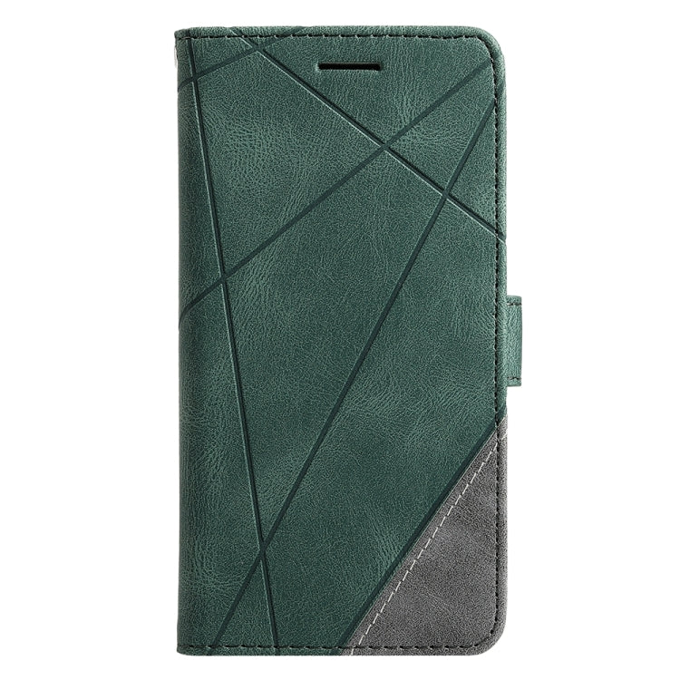 For iPhone 16 Skin Feel Splicing Leather Phone Case(Green) - iPhone 16 Cases by PMC TechLife | Online Shopping South Africa | PMC TechLife | Buy Now Pay Later Mobicred