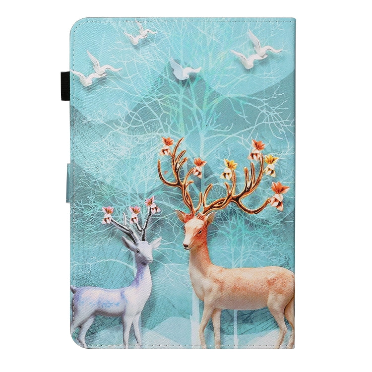 For 10 inch Universal Tablet PC Colored Drawing Pattern Horizontal Flip PU Leather Case with Holder & Card Slot(Sika Deer) - 10 - 11 inch by PMC TechLife | Online Shopping South Africa | PMC TechLife | Buy Now Pay Later Mobicred
