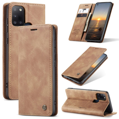 For Samsung Galaxy A21S CaseMe-013 Multifunctional Retro Frosted Horizontal Flip Leather Case with Card Slot & Holder & Wallet(Brown) - Galaxy Phone Cases by CaseMe | Online Shopping South Africa | PMC Jewellery | Buy Now Pay Later Mobicred