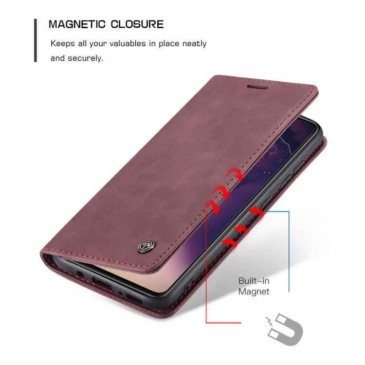 For Samsung Galaxy A41 CaseMe-013 Multifunctional Retro Frosted Horizontal Flip Leather Case with Card Slot & Holder & Wallet(Wine Red) - Galaxy Phone Cases by CaseMe | Online Shopping South Africa | PMC Jewellery | Buy Now Pay Later Mobicred