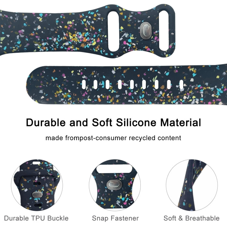 For Apple Watch Serie 5 44mm Floral Silicone Watch Band(Blue) - Watch Bands by PMC TechLife | Online Shopping South Africa | PMC TechLife