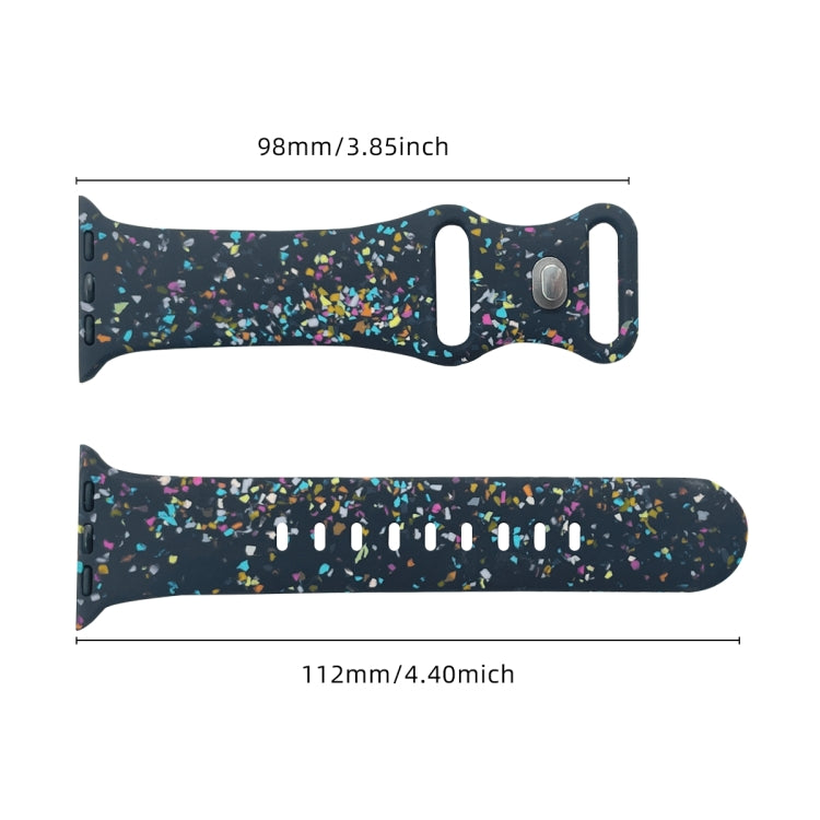 For Apple Watch Serie 5 44mm Floral Silicone Watch Band(Blue) - Watch Bands by PMC TechLife | Online Shopping South Africa | PMC TechLife