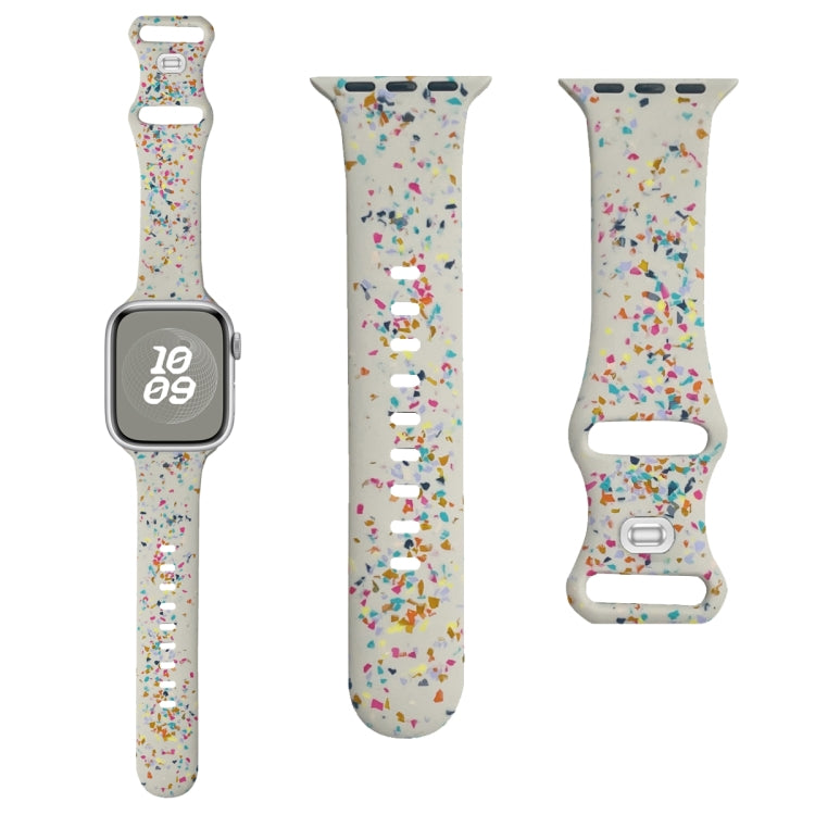 For Apple Watch Serie 3 38mm Floral Silicone Watch Band(Starlight) - Watch Bands by PMC TechLife | Online Shopping South Africa | PMC TechLife