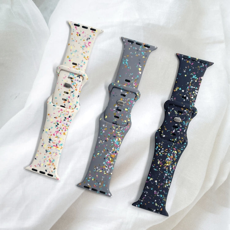 For Apple Watch Serie 9 41mm Floral Silicone Watch Band(Starlight) - Watch Bands by PMC TechLife | Online Shopping South Africa | PMC TechLife