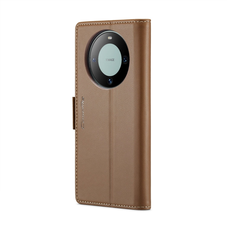 For Huawei Mate 60 Pro / 60 Pro+ CaseMe 023 Butterfly Buckle Litchi Texture RFID Anti-theft Leather Phone Case(Brown) - Huawei Cases by CaseMe | Online Shopping South Africa | PMC Jewellery | Buy Now Pay Later Mobicred