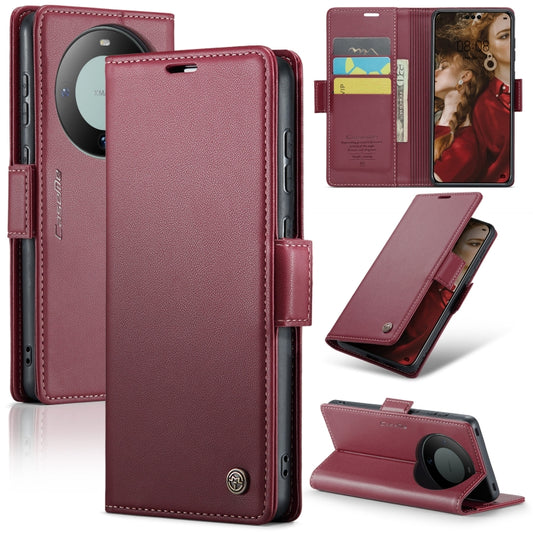 For Huawei Mate 60 Pro / 60 Pro+ CaseMe 023 Butterfly Buckle Litchi Texture RFID Anti-theft Leather Phone Case(Wine Red) - Huawei Cases by CaseMe | Online Shopping South Africa | PMC Jewellery | Buy Now Pay Later Mobicred