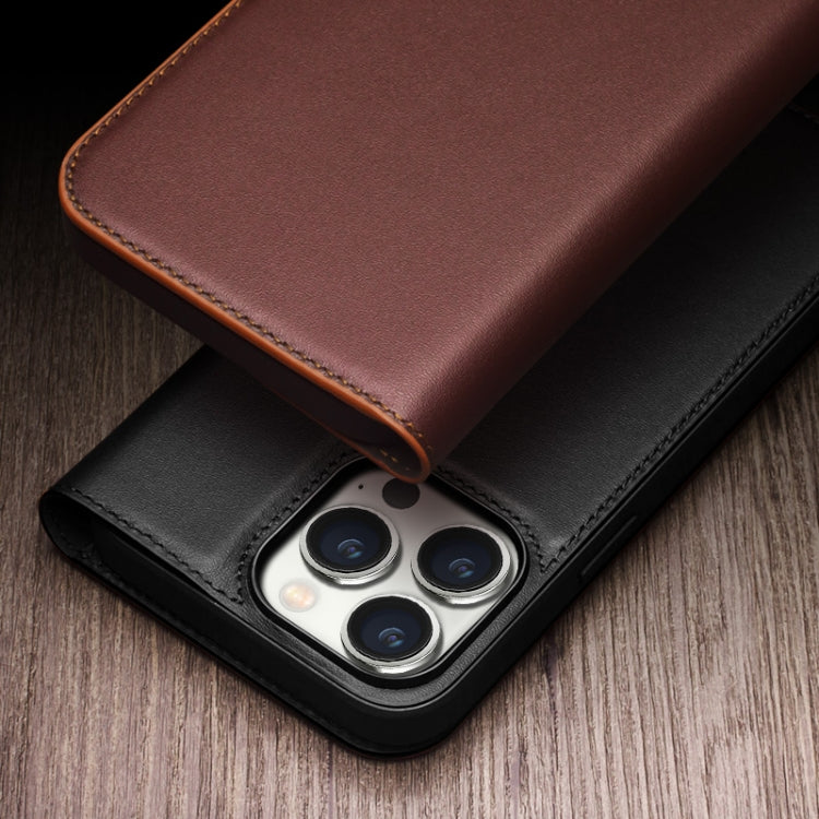 For iPhone 15 Pro QIALINO Classic Gen2 Genuine Leather Phone Case(Brown) - iPhone 15 Pro Cases by QIALINO | Online Shopping South Africa | PMC Jewellery | Buy Now Pay Later Mobicred