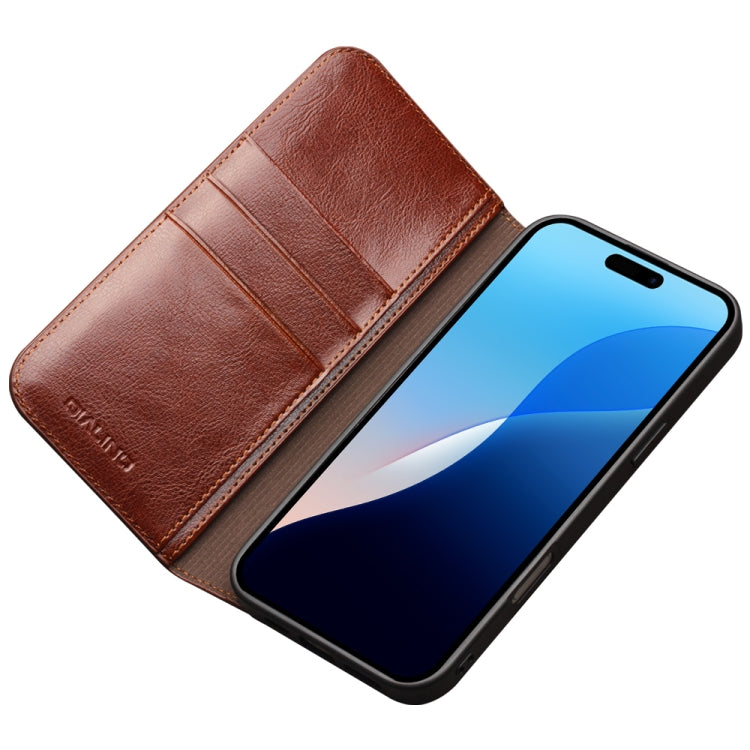 For iPhone 16 Plus QIALINO Classic Genuine Leather Phone Case(Brown) - free shipping - PMC Jewellery - Order now!