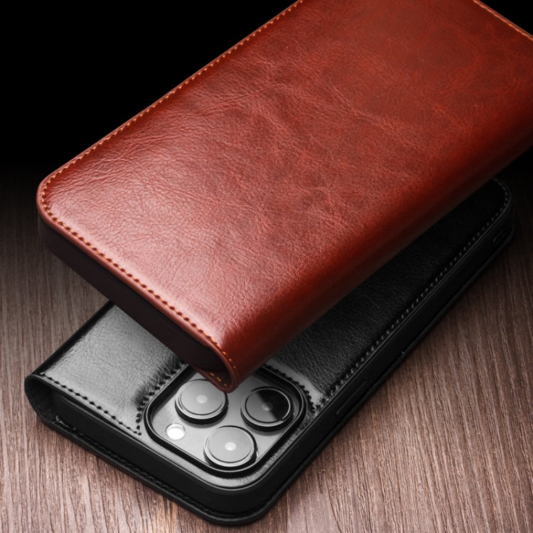 For iPhone 16 Plus QIALINO Classic Genuine Leather Phone Case(Brown) - free shipping - PMC Jewellery - Order now!