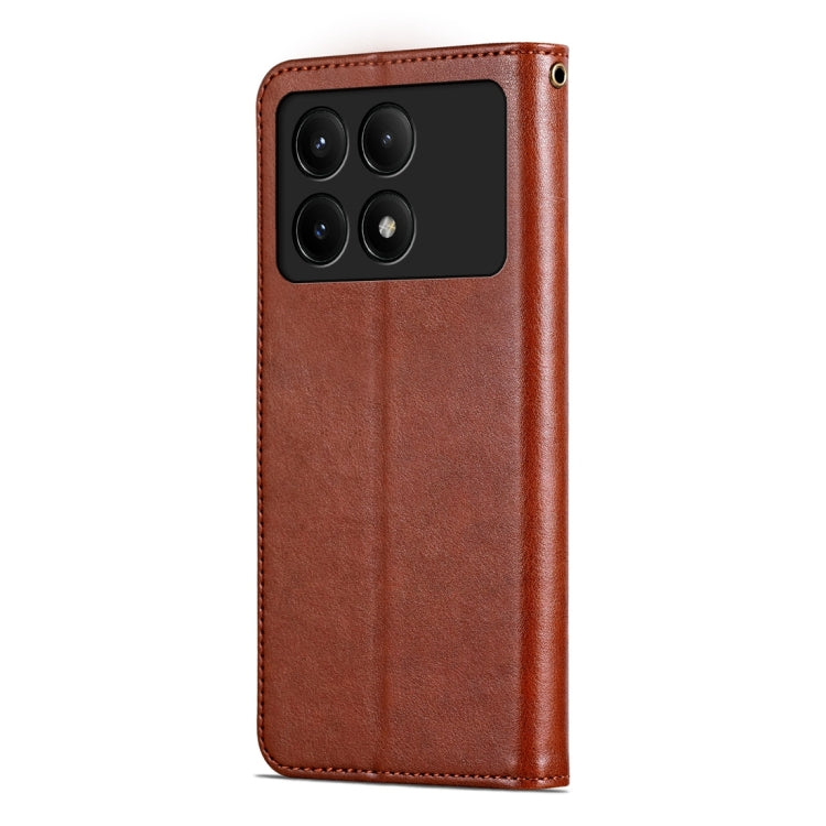 For Xiaomi Redmi K70E AZNS Sheepskin Texture Flip Leather Phone Case(Brown) - K70E Cases by AZNS | Online Shopping South Africa | PMC Jewellery | Buy Now Pay Later Mobicred