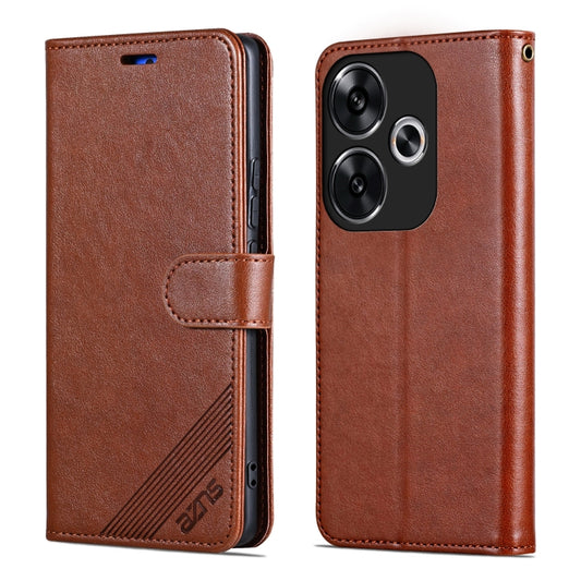 For Xiaomi Redmi Turbo 3 AZNS Sheepskin Texture Flip Leather Phone Case(Brown) - Xiaomi Cases by AZNS | Online Shopping South Africa | PMC Jewellery | Buy Now Pay Later Mobicred