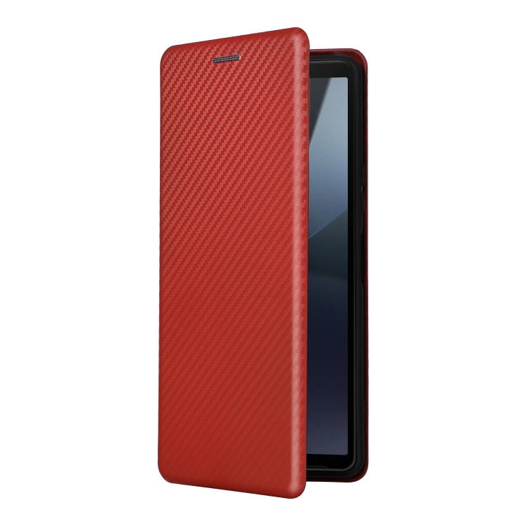 For Sony Xperia 10 VI 2024 Carbon Fiber Texture Flip Leather Phone Case(Brown) - Sony Cases by PMC Jewellery | Online Shopping South Africa | PMC Jewellery | Buy Now Pay Later Mobicred
