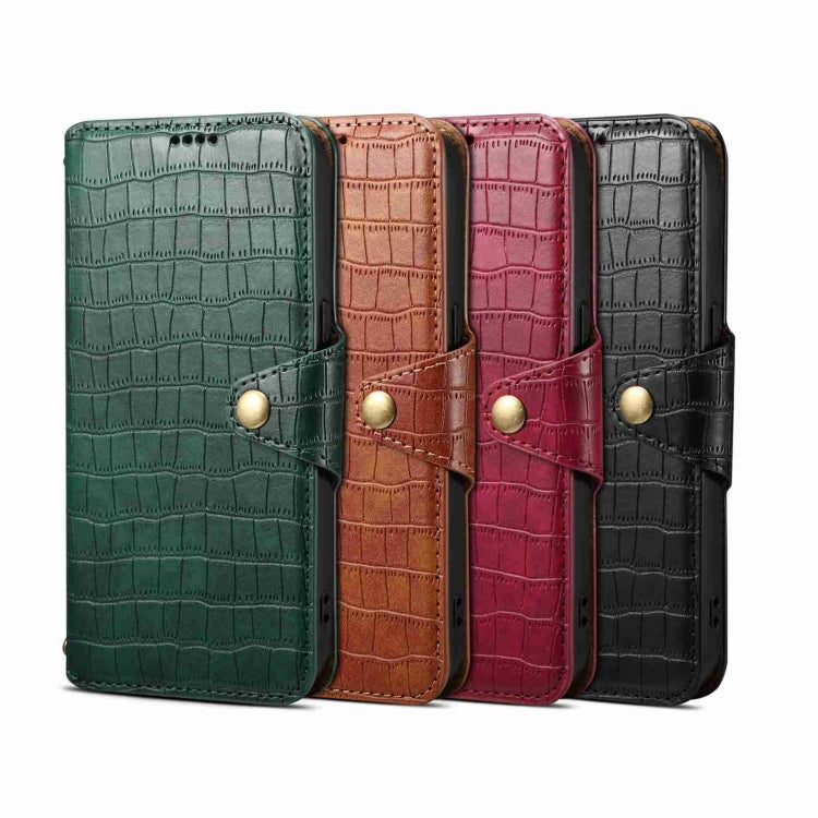 For iPhone 16 Denior Crocodile Texture Oil Edge Leather Phone Case(Green) - free shipping - PMC Jewellery - Order now!