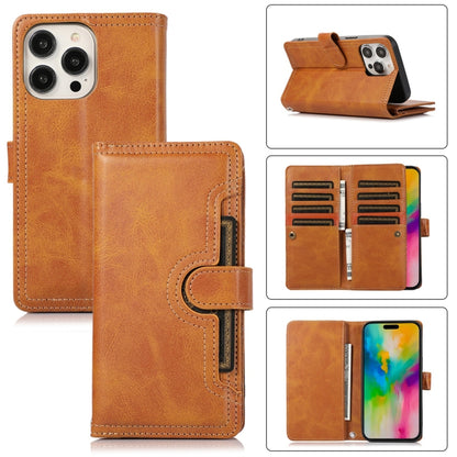 For iPhone 16 Pro Wristband Card Slot Leather Phone Case(Brown) - iPhone 16 Pro Cases by PMC Jewellery | Online Shopping South Africa | PMC Jewellery | Buy Now Pay Later Mobicred