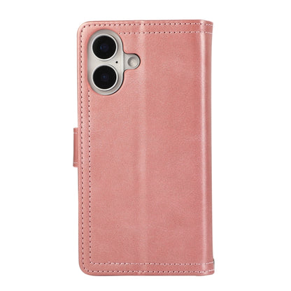 For iPhone 16 Wristband Card Slot Leather Phone Case(Rose Gold) - iPhone 16 Cases by PMC Jewellery | Online Shopping South Africa | PMC Jewellery | Buy Now Pay Later Mobicred