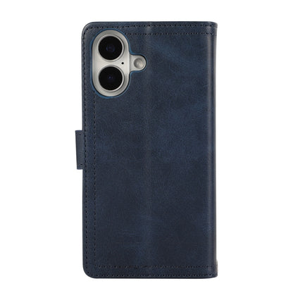 For iPhone 16 Wristband Card Slot Leather Phone Case(Blue) - iPhone 16 Cases by PMC Jewellery | Online Shopping South Africa | PMC Jewellery | Buy Now Pay Later Mobicred