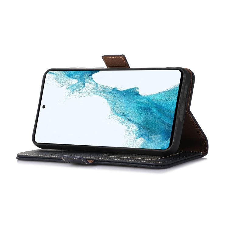For Huawei Mate 60 Side-Magnetic TJ Genuine Leather RFID Phone Case(Blue) - Huawei Cases by PMC TechLife | Online Shopping South Africa | PMC TechLife | Buy Now Pay Later Mobicred
