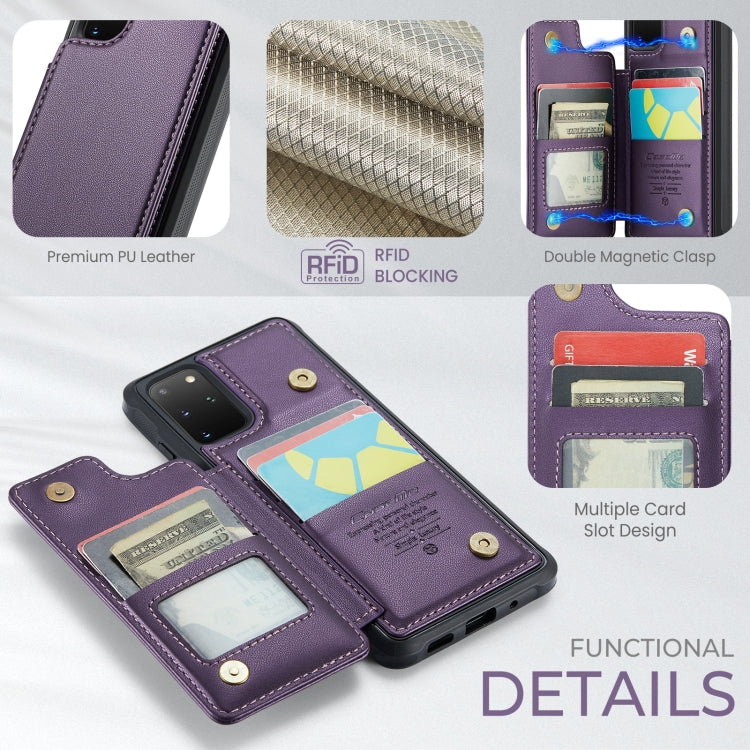 For Samsung Galaxy S20+ CaseMe C22 Card Slots Holder RFID Anti-theft Phone Case(Purple) - Galaxy Phone Cases by CaseMe | Online Shopping South Africa | PMC Jewellery | Buy Now Pay Later Mobicred