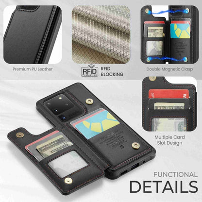 For Samsung Galaxy S20 Ultra CaseMe C22 Card Slots Holder RFID Anti-theft Phone Case(Black) - Galaxy Phone Cases by CaseMe | Online Shopping South Africa | PMC Jewellery | Buy Now Pay Later Mobicred