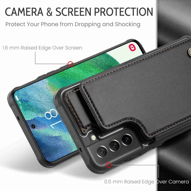 For Samsung Galaxy S21 FE 5G CaseMe C22 Card Slots Holder RFID Anti-theft Phone Case(Black) - Galaxy Phone Cases by CaseMe | Online Shopping South Africa | PMC Jewellery | Buy Now Pay Later Mobicred