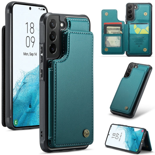 For Samsung Galaxy S22 5G CaseMe C22 Card Slots Holder RFID Anti-theft Phone Case(Blue Green) - Galaxy S22 5G Cases by CaseMe | Online Shopping South Africa | PMC Jewellery | Buy Now Pay Later Mobicred