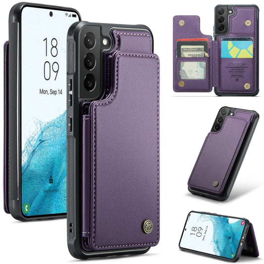 For Samsung Galaxy S22 5G CaseMe C22 Card Slots Holder RFID Anti-theft Phone Case(Purple) - Galaxy S22 5G Cases by CaseMe | Online Shopping South Africa | PMC Jewellery | Buy Now Pay Later Mobicred