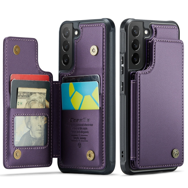 For Samsung Galaxy S22 5G CaseMe C22 Card Slots Holder RFID Anti-theft Phone Case(Purple) - Galaxy S22 5G Cases by CaseMe | Online Shopping South Africa | PMC Jewellery | Buy Now Pay Later Mobicred