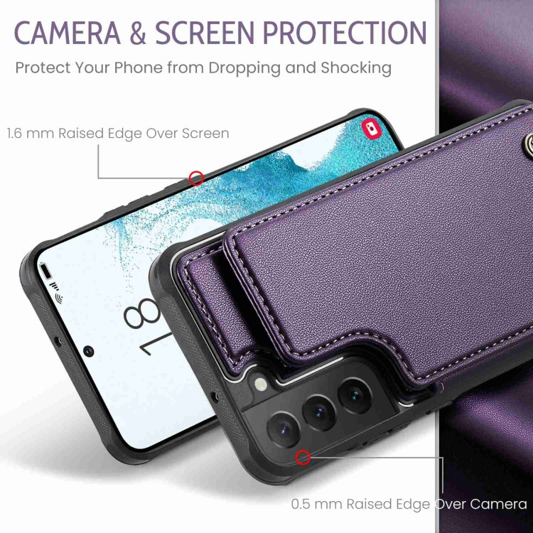 For Samsung Galaxy S22 5G CaseMe C22 Card Slots Holder RFID Anti-theft Phone Case(Purple) - Galaxy S22 5G Cases by CaseMe | Online Shopping South Africa | PMC Jewellery | Buy Now Pay Later Mobicred