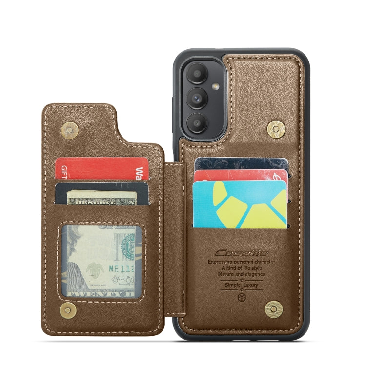 For Samsung Galaxy A13 5G CaseMe C22 Card Slots Holder RFID Anti-theft Phone Case(Brown) - Galaxy Phone Cases by CaseMe | Online Shopping South Africa | PMC Jewellery | Buy Now Pay Later Mobicred