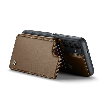 For Samsung Galaxy A13 5G CaseMe C22 Card Slots Holder RFID Anti-theft Phone Case(Brown) - Galaxy Phone Cases by CaseMe | Online Shopping South Africa | PMC Jewellery | Buy Now Pay Later Mobicred