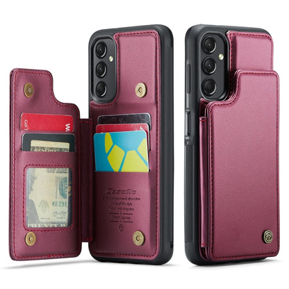 For Samsung Galaxy A24 4G CaseMe C22 Card Slots Holder RFID Anti-theft Phone Case(Wine Red) - Galaxy Phone Cases by CaseMe | Online Shopping South Africa | PMC Jewellery | Buy Now Pay Later Mobicred