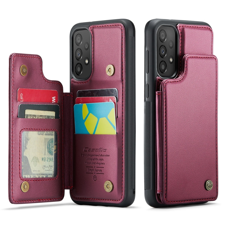 For Samsung Galaxy A33 5G CaseMe C22 Card Slots Holder RFID Anti-theft Phone Case(Wine Red) - Galaxy Phone Cases by CaseMe | Online Shopping South Africa | PMC Jewellery | Buy Now Pay Later Mobicred