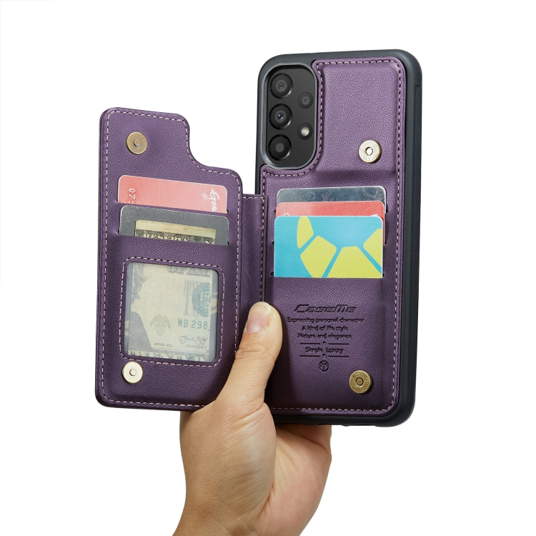 For Samsung Galaxy A33 5G CaseMe C22 Card Slots Holder RFID Anti-theft Phone Case(Purple) - Galaxy Phone Cases by CaseMe | Online Shopping South Africa | PMC Jewellery | Buy Now Pay Later Mobicred